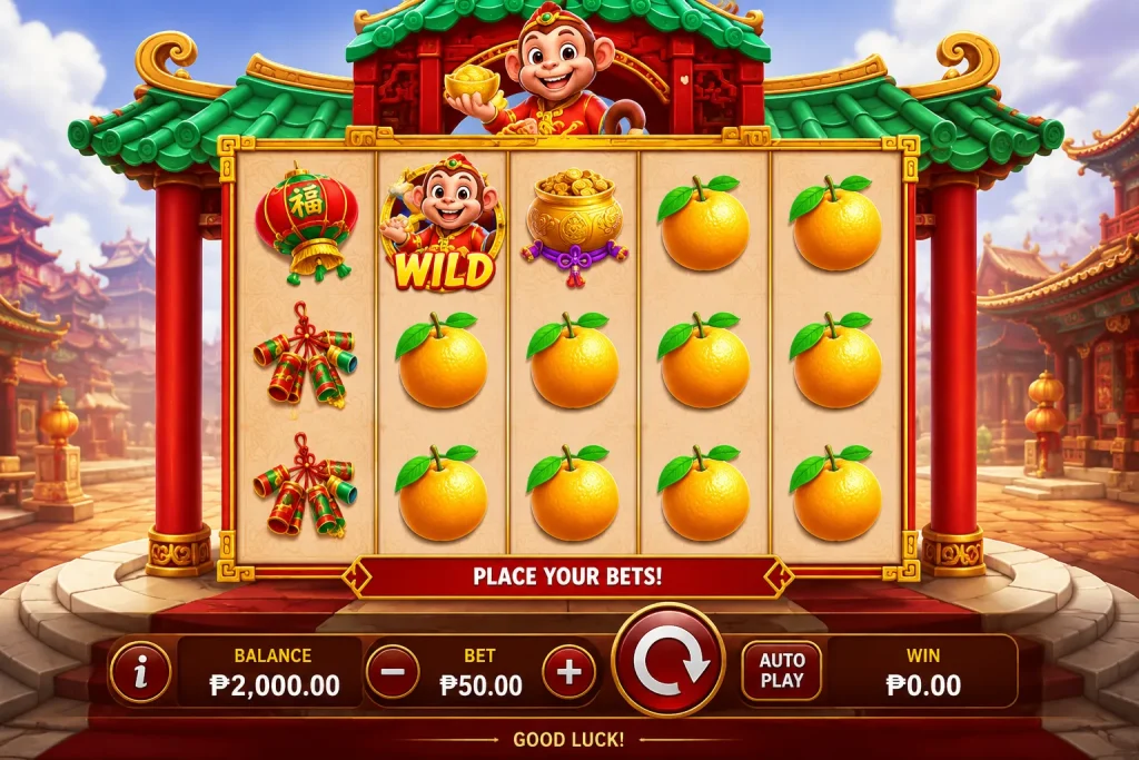 Chinese New Year slot game scene Chinese New Year slot game scene