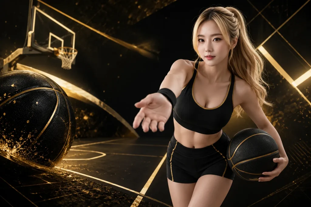 Golden court dynamism with athletic elegance