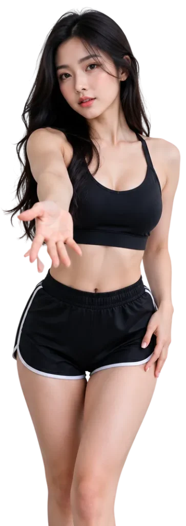 Inviting athletic portrait on neutral backdrop